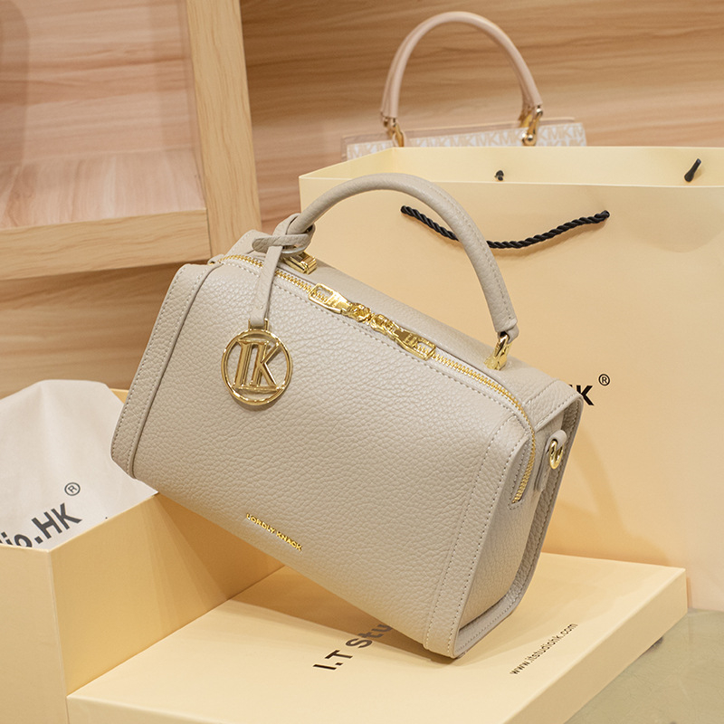LORDLY KNACK designer bag luxury genuine leather casual Boston bag versatile high-quality fashion classic handbag for woman