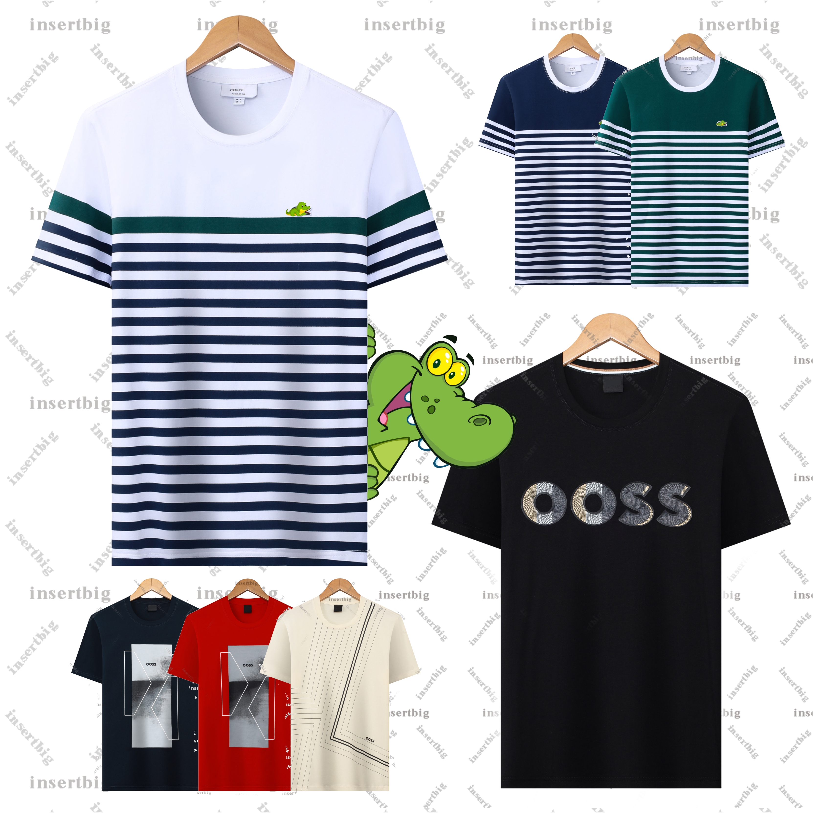 Summer Designer Mens T Shirt with Letter Printing High Quality 100% Cotton T Shirt Comfortable Elastic Round Neck Men's and Women's Tshirt 26s