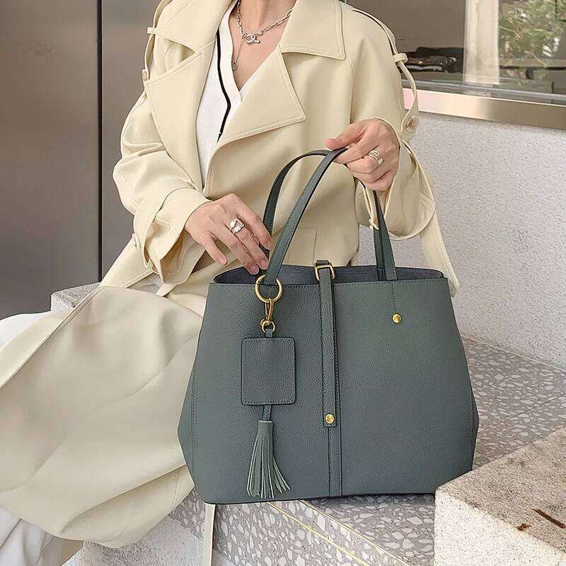 New Fashion Women Work Handbags Genuine Ladies Shoulder Bags Female Brand Real Natural Leather Crossbody Tote Bag