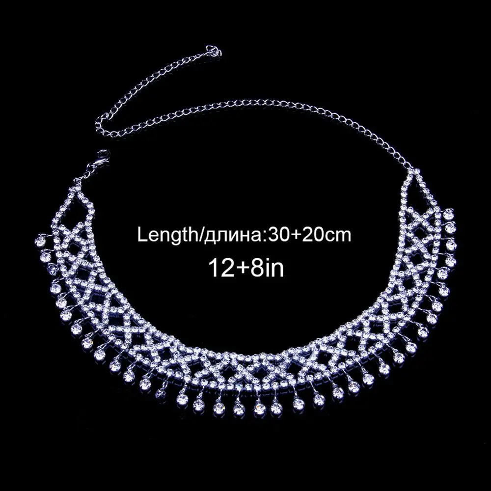 StoneFans Cubic Zirconia Tie Chain choker necklace for Women adjustable length trendy geometric chokers necklaces N6087 250815