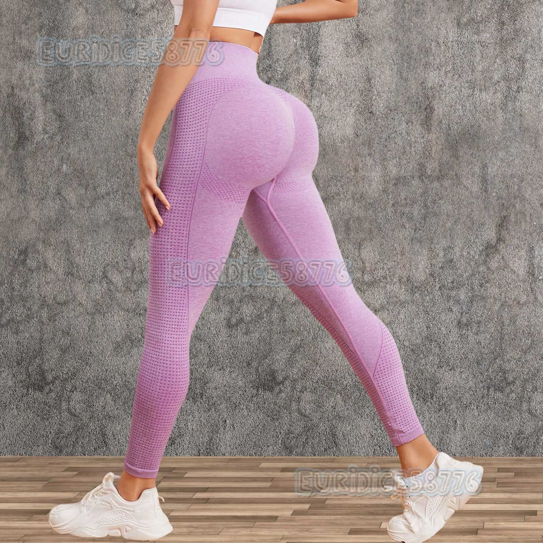 Dot Heart Shape Butt-lifting Seamless Yoga Sports Pants High Waist Tight Peach Butt Fitness Pants H250819
