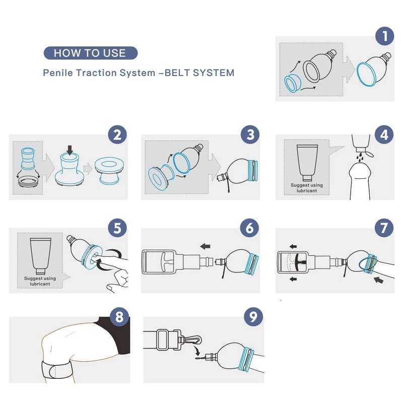 Penis Pump Enlarger Stretcher Tension Traction Hanger Vacuum Cup Physical Exerciser Male Dick Extender Enhancer Sex Toy for Men 18+ XJ250819