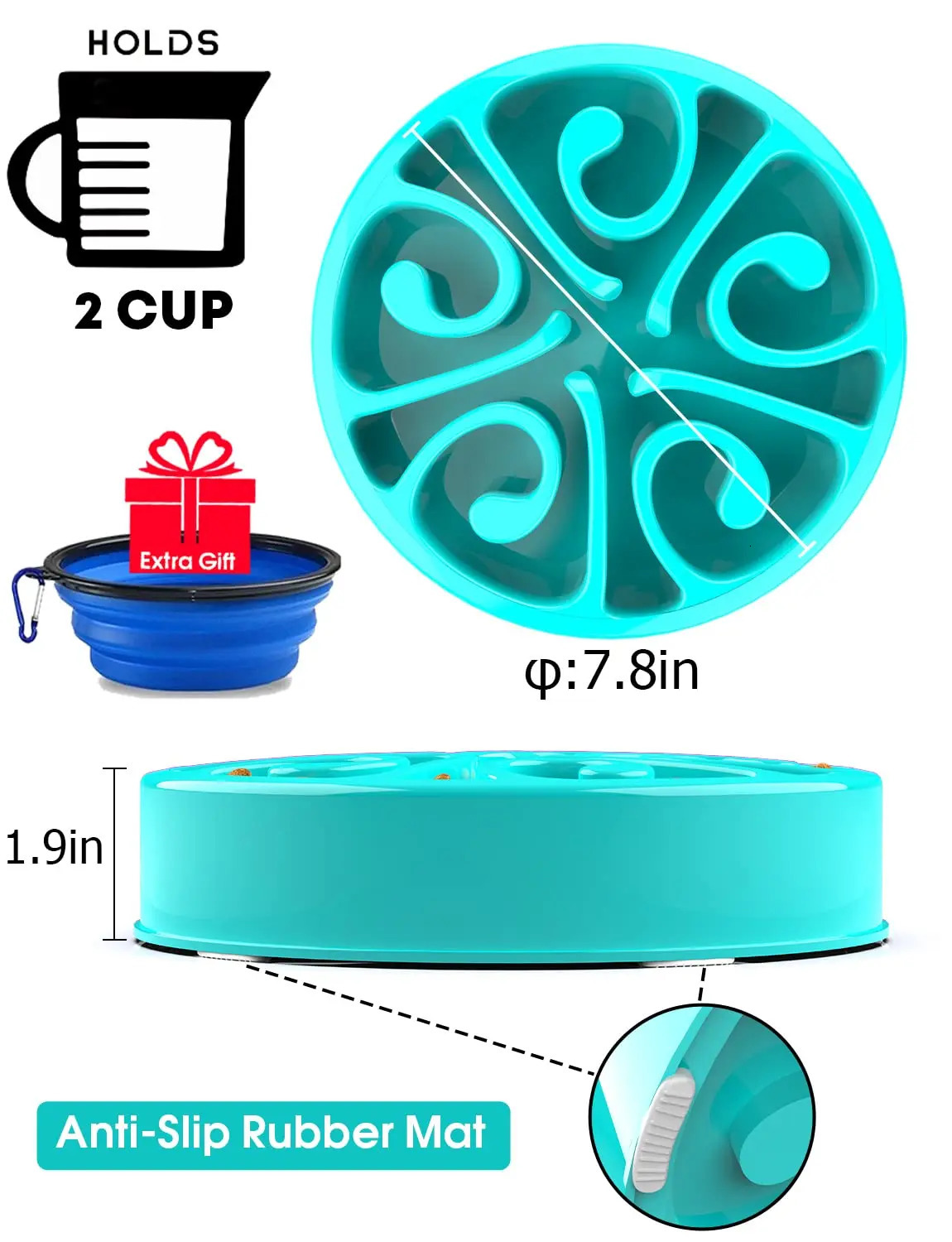 Pet Dog Slow Feeder Bowl Fun Non Slip Anti-Gulping Slower Food Feeding Dishes Eco Dog Bowl for Large Medium Small Dogs Puppy 250813