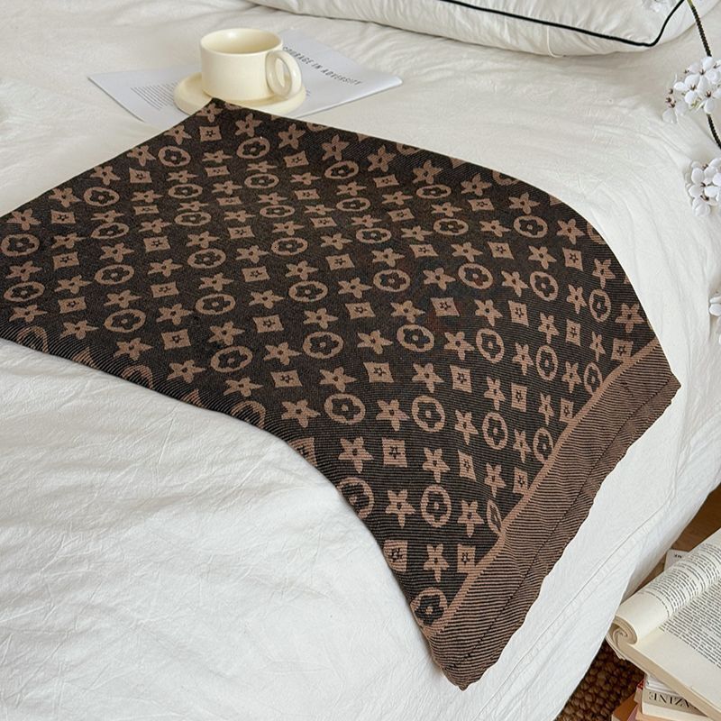 Nap time air conditioning wrinkle design resistant office sofa summer home blanket Black Brown