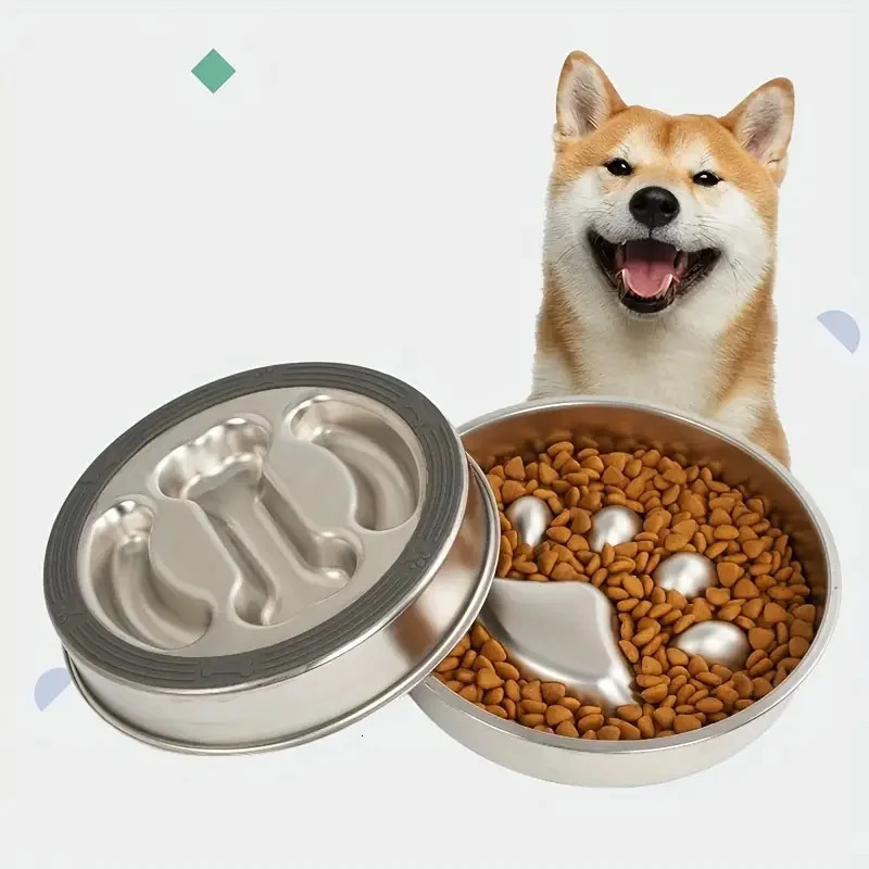 Premium Stainless Steel Pet Bowl Cervical Spine Protection for Dogs Cats Pet Choke and Choke Prevention Slow Food Bowl 250813