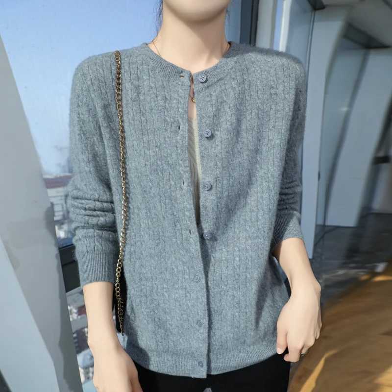2024 Womens Knitted Sweater Cashmere Sweater Autumn and Winter Sweater Cardigan O-neck Cardigan Spring and Autumn Jacket XJ250819