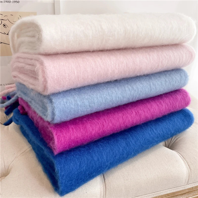 Winter Scarf for Women Cashmere Warm Solid Pashmina Blanket Wraps Female Thick Soft Bufanda Big Tassel Shawl Long Poncho Echarpe 250818