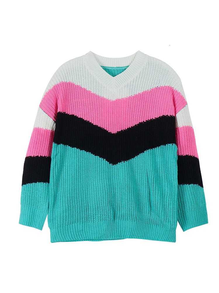 Plus Size Womens 2024 Autumn and Winter New Casual V-neck Knit Pullover Long Sweater Autumn and Winter Best Choice XJ250819