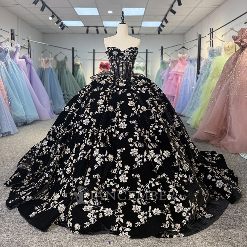 Black Shiny Princess Sweet 16 Dress Dress Quinceanera Dresses Sequin Applique Lace Tull Party Birthday Vestidos 15 De Anos