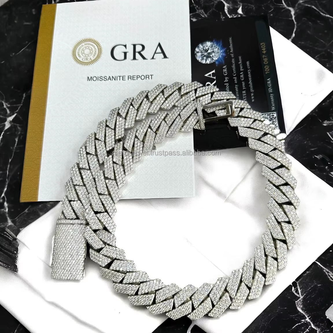 16mm 3 Rows Cuban Chain D VVS Moissanite Cuban Link Chain Iced Out 925 Silver Hiphop Moissanite Chain Cuban Necklace