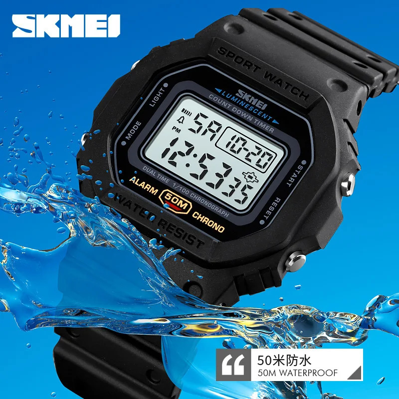 SKMEI 1628 Military Digital Watch for Men Sports Waterproof Shockproof Mens Wristwatches LED Didplay Alarm Clock Reloj Hombre 250819