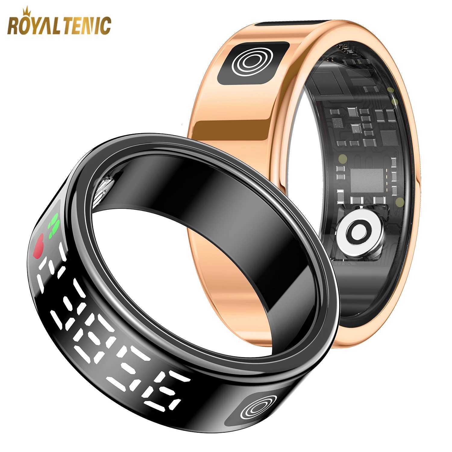 New SR08 Smart Ring LED Display Screen Heart Rate Sleeping Sports Modes Health Monitoring for Men and Women Stainless Steel Sports Ring W250819