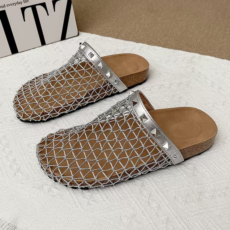 Baotou slippers Hollow sandals Designer Clogs Sandals Clog Slippers Cork Flat High Quality Fashion Summer Genuine Leather Slide Favourite Beach Casual