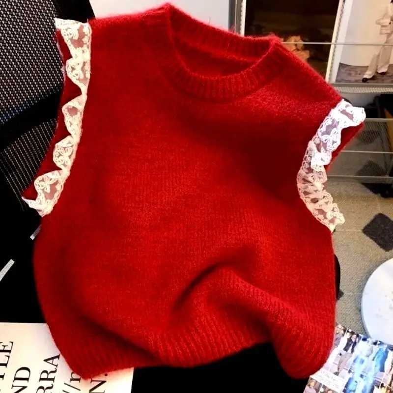 Japanese Style Knitted Vest JK Sweater Round Neck Pullover Uniform Top for Girls Autumn Winter Fashion XJ250819