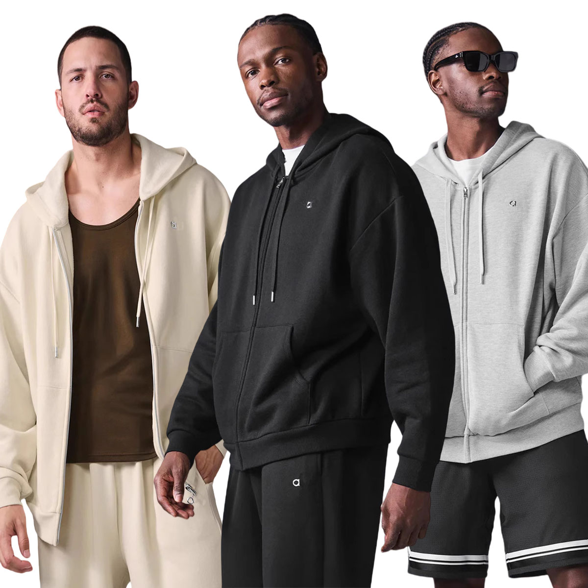 Hot Sale Top Solid Men Full Zipper Hoodie Coat Breathable Casual T-shirt Basic Underwear Comfort Athletic Lounge Socks Pants sets aloness Men Hoodie Jacket