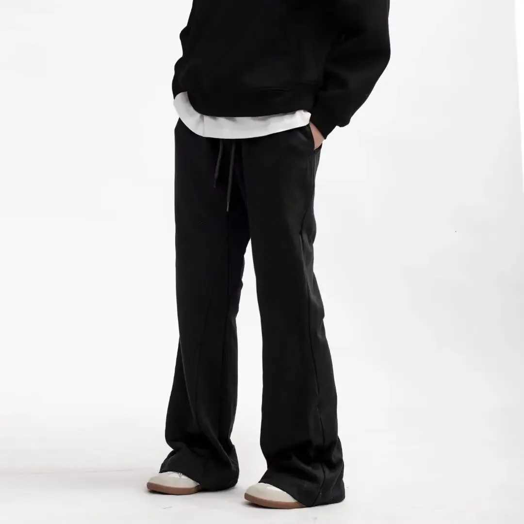 Trendy American Style Gray Micro Flared Mens Pants Loose Fit Casual High Street Slims Autumn/Winter Season Pants W250819