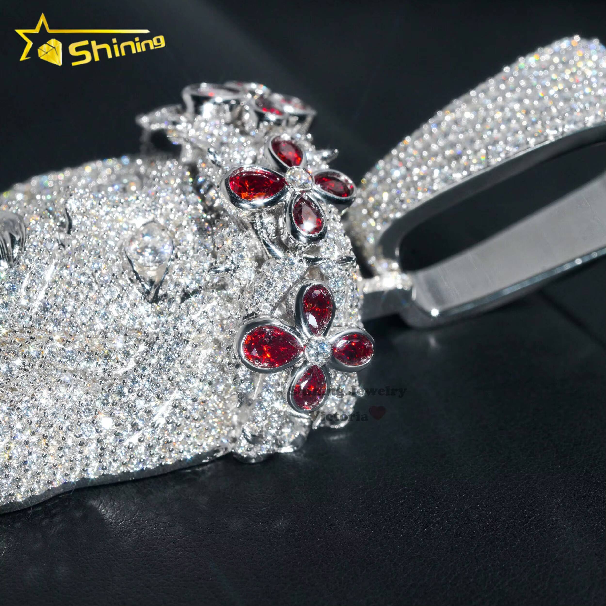 Custom Luxury 3 Tall Jesus Pendant 925 Sterling Silver 14k Gold Plated Fancy Cutting Moissanite Jesus Head Pendant