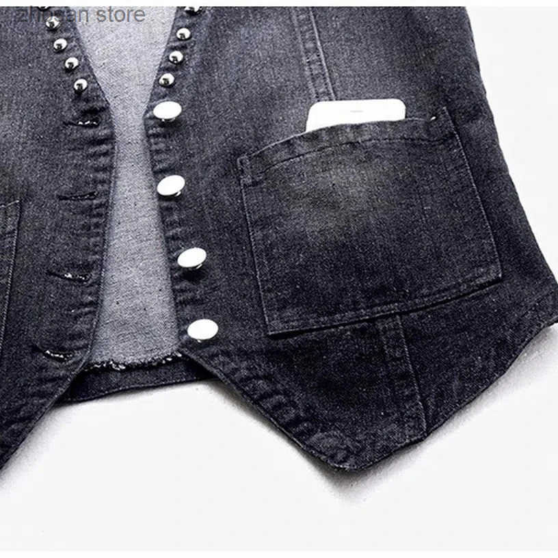 Women Denim Vest Spring Autumn Slveless Jacket Vintage Jeans Vest Short Jackets Female Casual Tops Waistcoats Cowboy Coat 250320 S250819