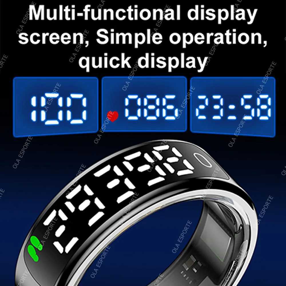 New Smart Ring R13 LED Display Screen Gesture Sweep Video Heart Rate Sleep Monitor 5ATM Waterproof Wireless Charging Rings 2025 W250819