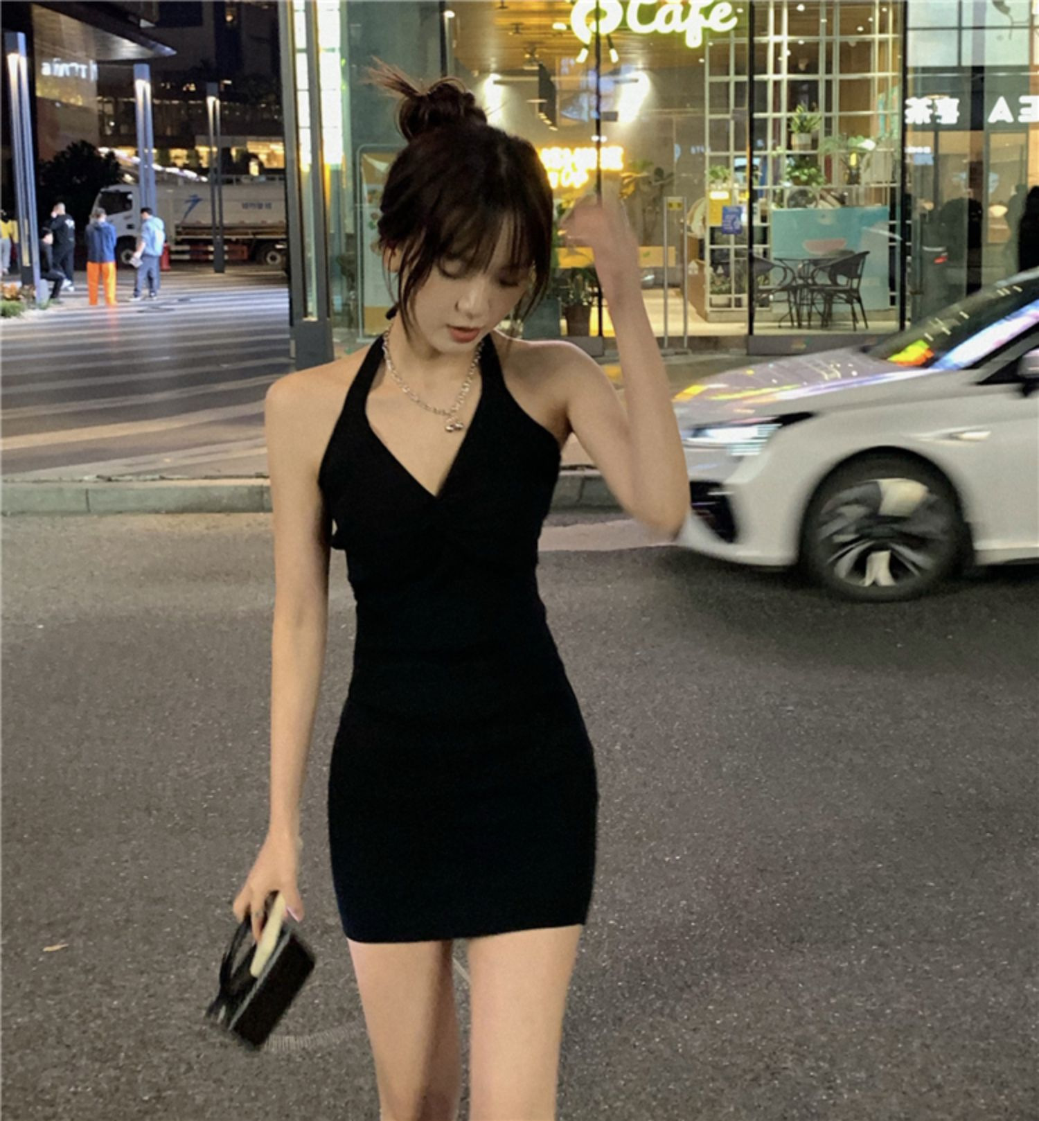 KC156 Hot Girl Sexy Halter Spring Hip Dress