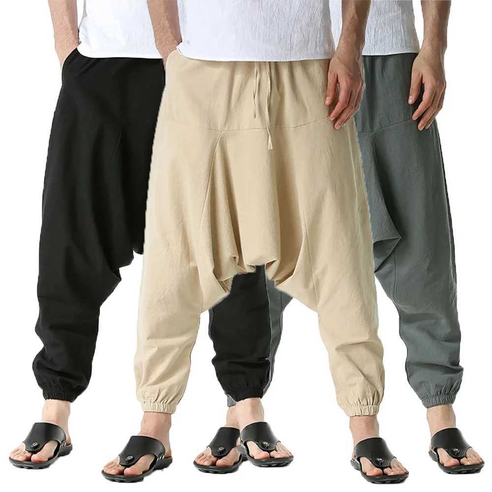 New Men Harem Pants Sweatwear Baggy Casual Yoga Loose Cotton Sport Jogging Pants Cross Pants for Men Japanese Streetwear W250819