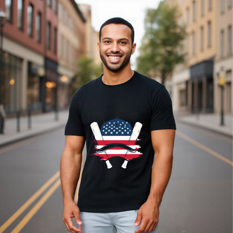 DHgatepod Men's Quick-Dry Performance Tee - 90% Polyester 10% Spandex Moisture-Wicking T-Shirt with DTF Print