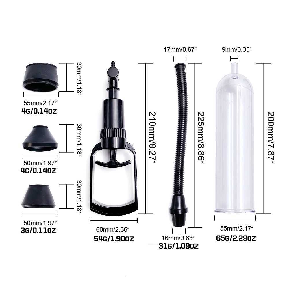 Male Manual Penis Pump Penis Enlarger Male Lasting Trainer Enhancement Erection Penis Vacuum Dick Extender Adult Sex Toys XJ250819