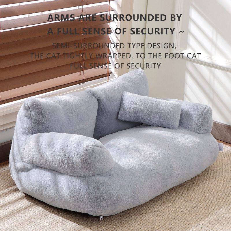 Cat Sofa Pet Sofa Bed with Detachable Pillow Custom M/XL/XXL Sizes All - Season Use Washable Durable Ideal for Cats/Small Dogs Home/Kennel/Vet Decor