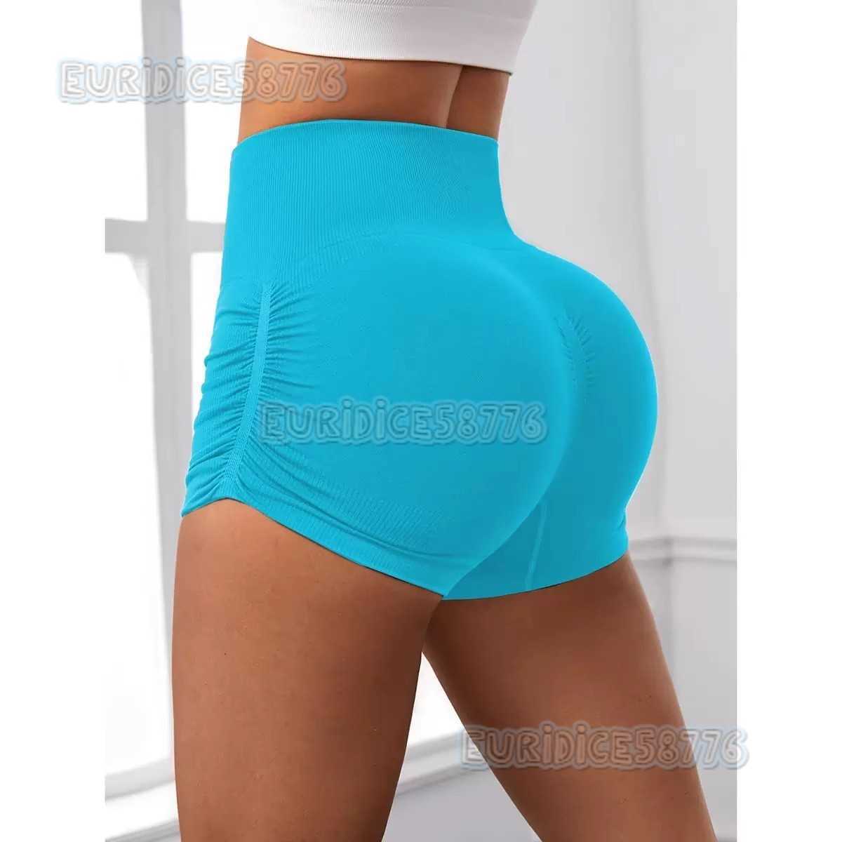 2025 Wrinkle Yoga Pants for Women High Waist Tummy Control Butt Lift Quick-dry Running Peach Sports Shorts H250819