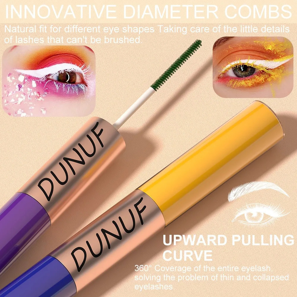 Slender Double-head Colored Mascara Curl Thick Lash Eyelash Extension Lengthening Waterproof Yellow Red Brown Fine Brush Mascara 250818