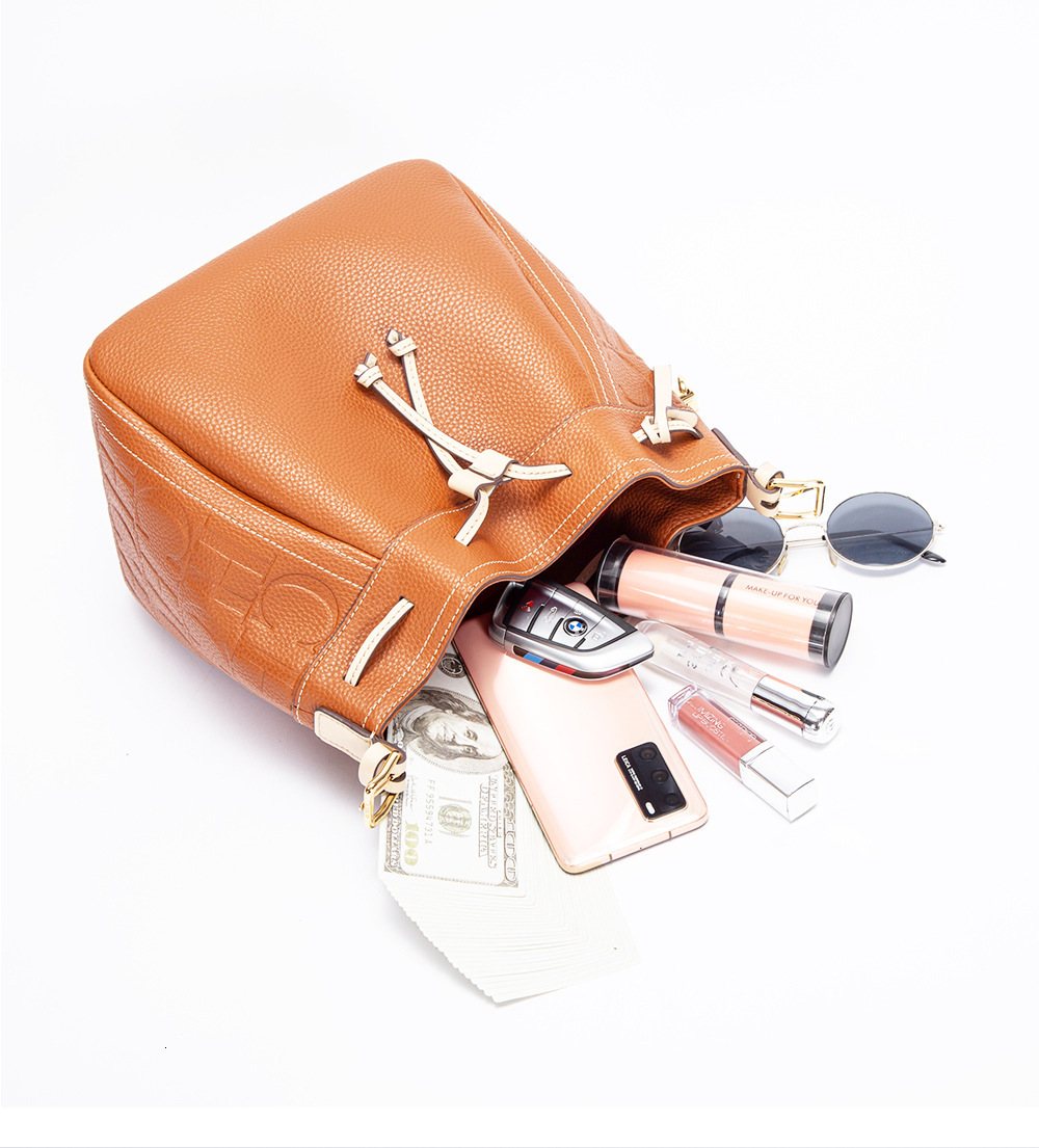 Free Shipping Classic Retro Women's Handbag Fashionable New Style Drawstring Versatile Letter Pressed Plastic Shoulder Crossbody Bag Casual Bucke