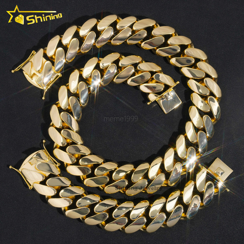 18K Jewelry High Quality Brass Cuban Link Chain 18k Gold Plated 30MM Rapper Cuban Chain for Man Women Necklace