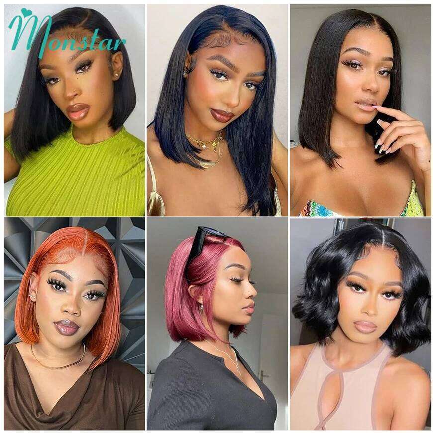 250 Density Raw Vieamese Bone Straight Bob 100 13X6 Hd Frontal 13X4 Lace Front Human Hair Wig 12A