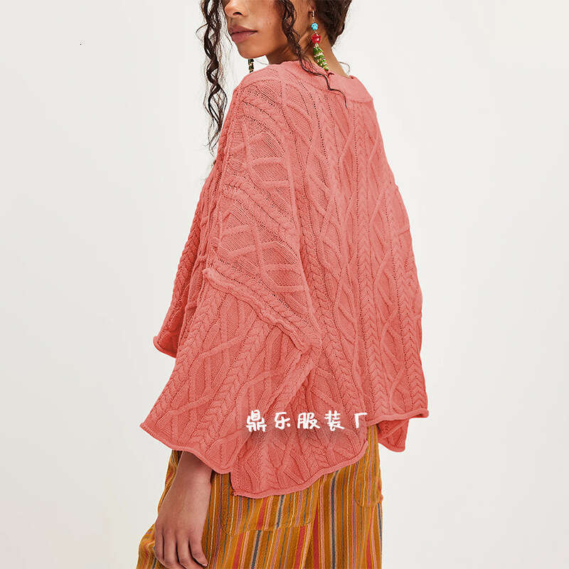 Autumn Winter New Women's Fashion Tiktok Round Neck Short Loose Knitted Sweater B3