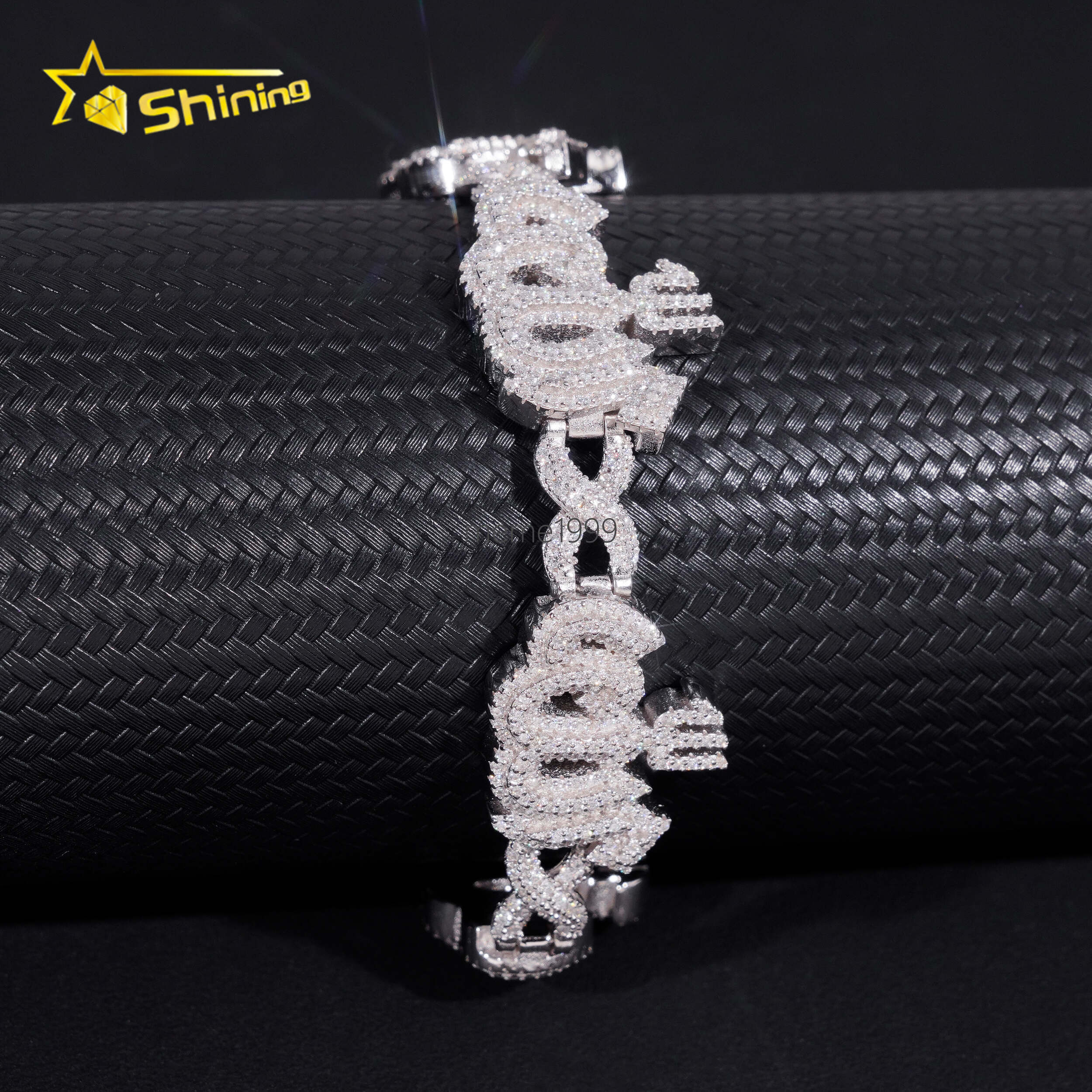 Fashion Fine Jewelry Sterling Silver 925 Vvs Moissanite Lab Diamond Hip Hop Iced Out Jewelry Cuban Link Chain Bracelet Men