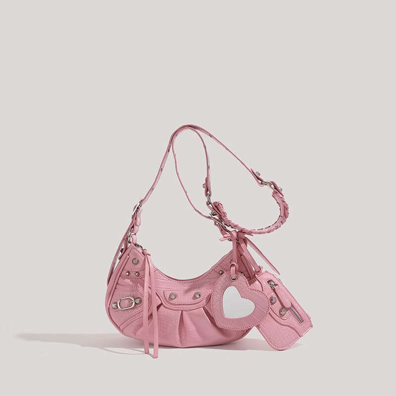 Designer Bag Tote Bag Shoulder Bag Paris Motorcycle Three In One Niche High End Crescent Hot Girl Underarm Rivet Crossbody Bag For Women