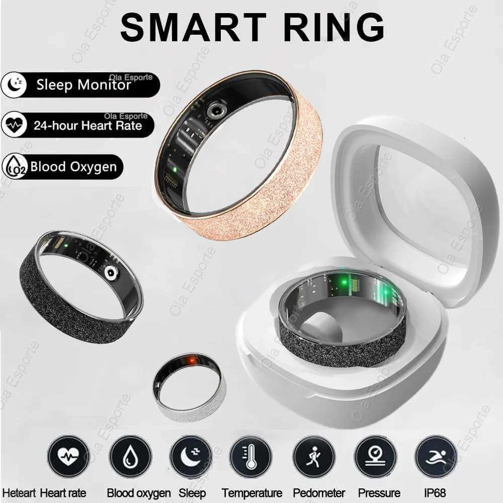New Smart Ring with Charging Case for Men Women Health and Sleep Monitor IP68 5ATM Waterproof Multi-sport Mode for Android iOS W250819
