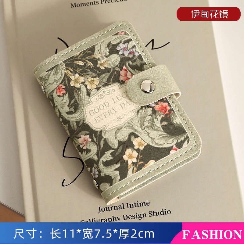 New Floral Oil Painting Women, Multi-Card Slot Bank ID Holder, Large Capacity Card Holder for Women