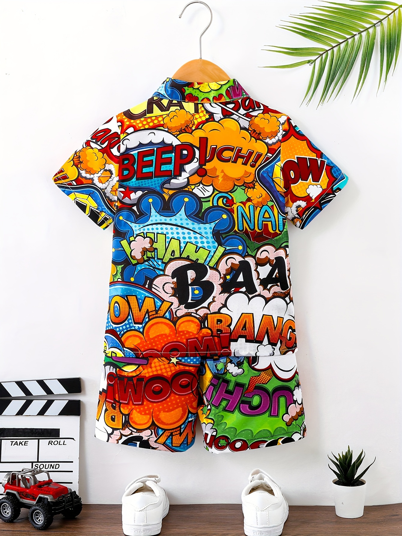 Kids Shirts Boys & Girls Breathable Quick-Dry Printed Pattern Short-Sleeve Shirt Sets