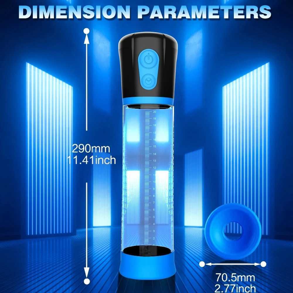 Hannibal LCD Electric Penis Pump Penis Enlargement Extender Pump Penis Trainer Male Masturbators Cup Dick Pump Sex Toys for Men XJ250819