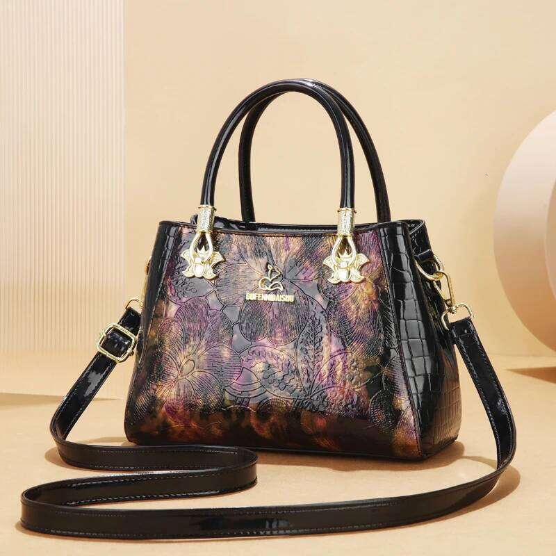 Foreign Style High Grade Bright Face Printed Women S Handbag Texture Temperament Fashion All Shoulder Crossbody Bag