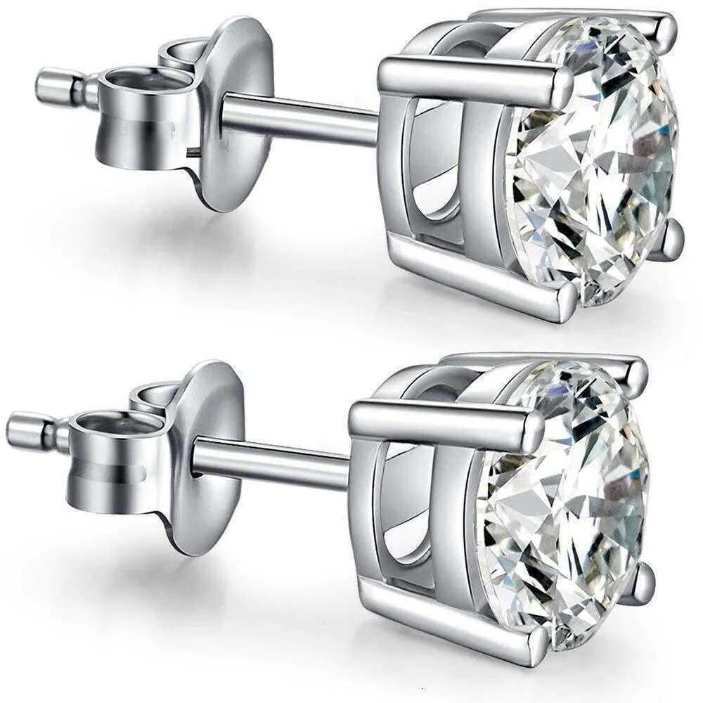 Custom GRA VVS1 Moissanite Dia D color 4 claw Round Stud Earring for Women Sterling Sier rose gold Fashion Jewelry