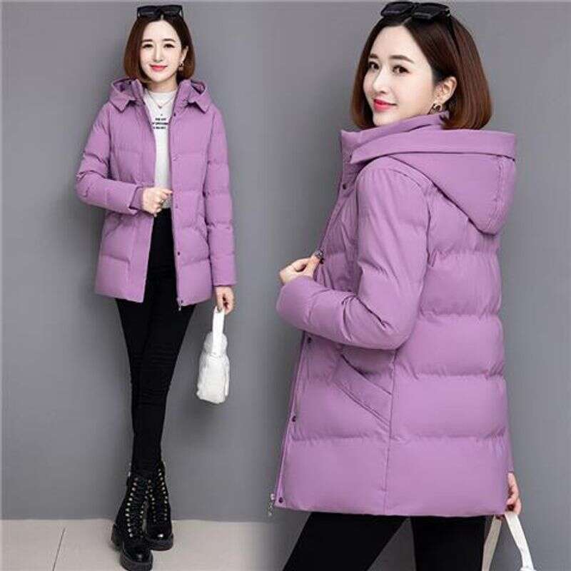 Detachable Hat Down Women's Winter New Thickened Coat Medium To Long Fashion Loose Cotton Jacket