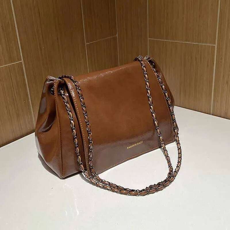 2023 New Vintage Shoulder Bag Large Capacity Fashion Crossbody Bags For Women Solid Pu Leather Ladies HandbagsC241211