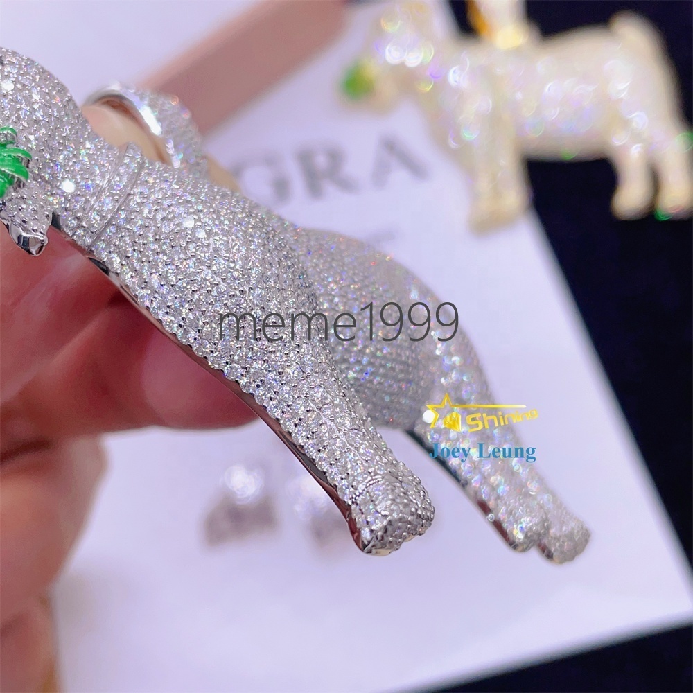 Ready to Ship Hip Hop Jewelry 925 Silver VVS Mossinate Diamond 3D Design Enamel Iced Out Pendant Moissanite Custom Pendant