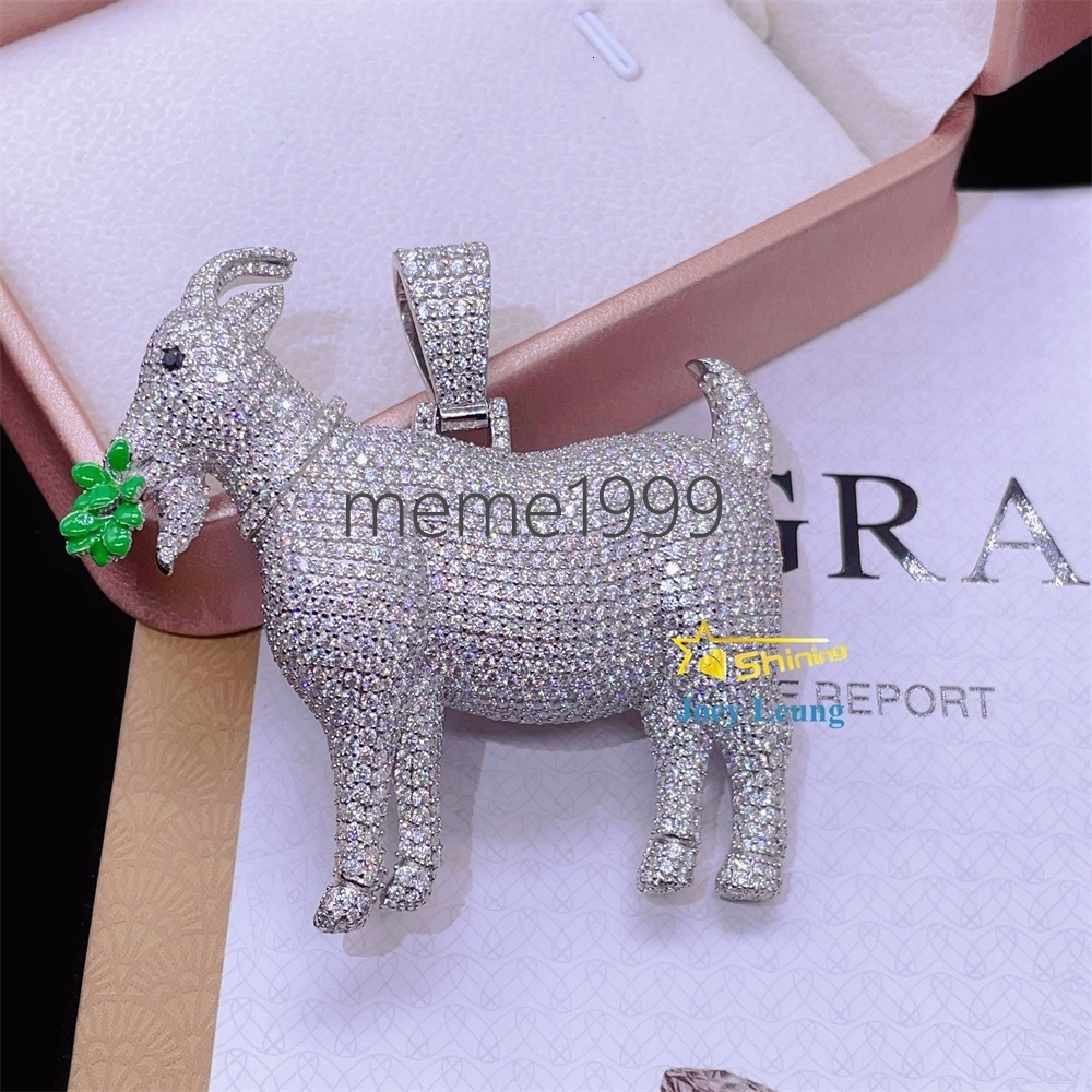 Ready to Ship Hip Hop Jewelry 925 Silver VVS Mossinate Diamond 3D Design Enamel Iced Out Pendant Moissanite Custom Pendant