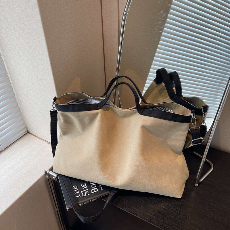 Simple Casual Large Capacity Handheld Tote for Women 2025 Summer Lightweight Travel High-End Feel Single Shoulder Crossbody Bag