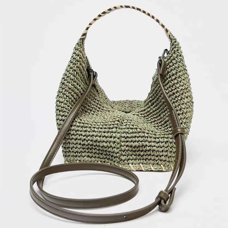 BRAIDED BODY MINI BAG, Summer Fashionable Beach Bag, Women's Handbags Design Straw Crossbody Vacation Shoulder Bag