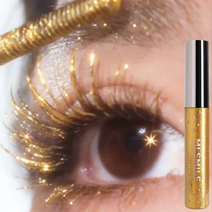 MLSMILE Shiny Pearlescent Colorful Mascara Waterproof Sweat Proof Quick Dry Lasting Matte Blue Mascara Glitter Gold Eyelashes 250818