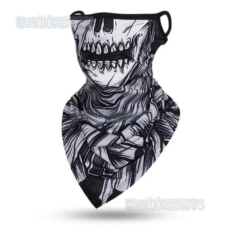 Unisex Skull Face Scarf Bandana Ear Loops Face Balaclava Sports Neck Gaiters Digital Print Outdoor Windproof Thin Triangle Scarf H250819
